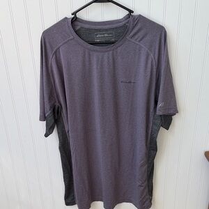 Eddie Bauer Men’s Short-Sleeve Performance Tee - Plum with Charcoal Panels